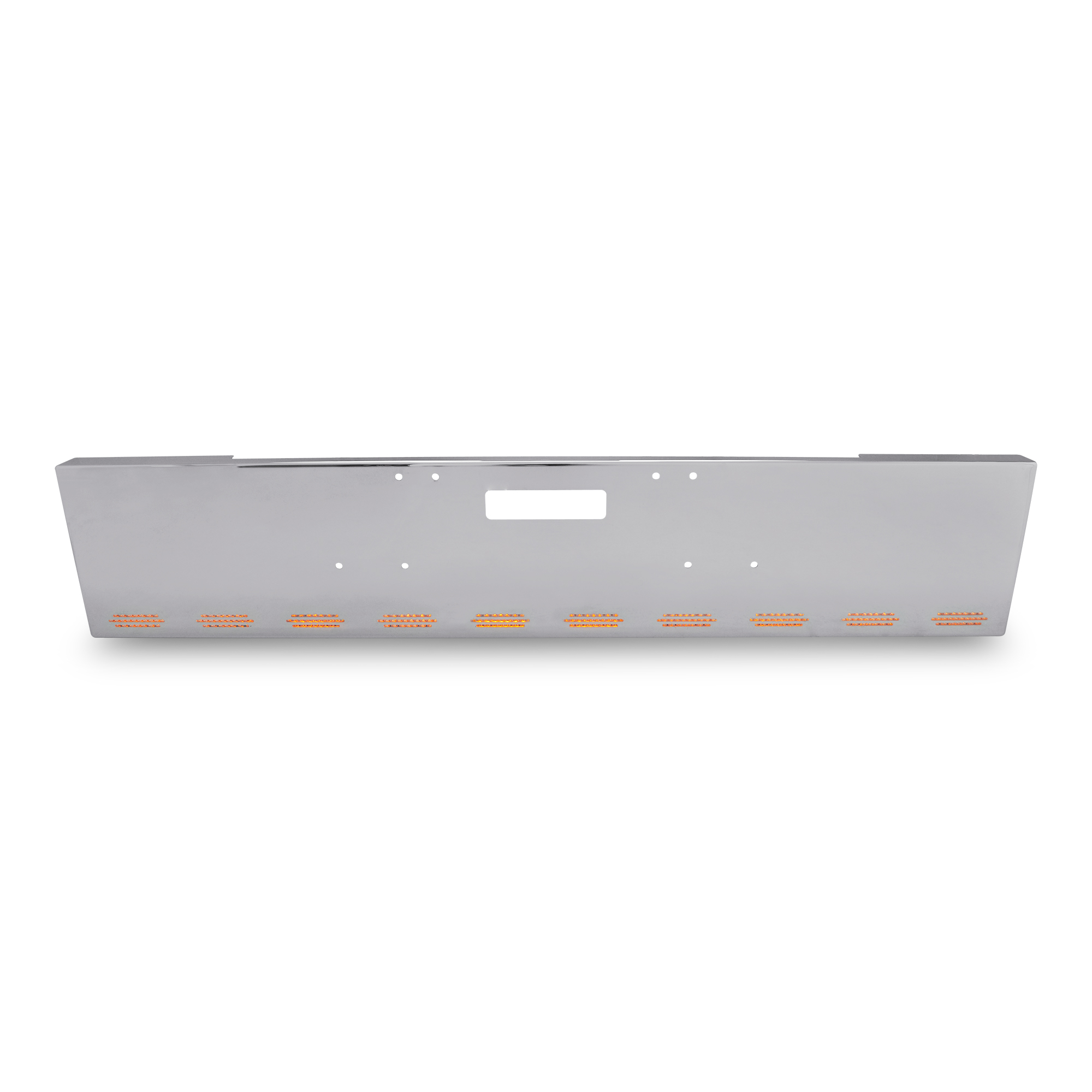 20” Chrome Bumper Freightliner Classic 1984-2003, with Box End Cut, Center Tow and 10 Hidden Light Holes  — SKU US20-46011