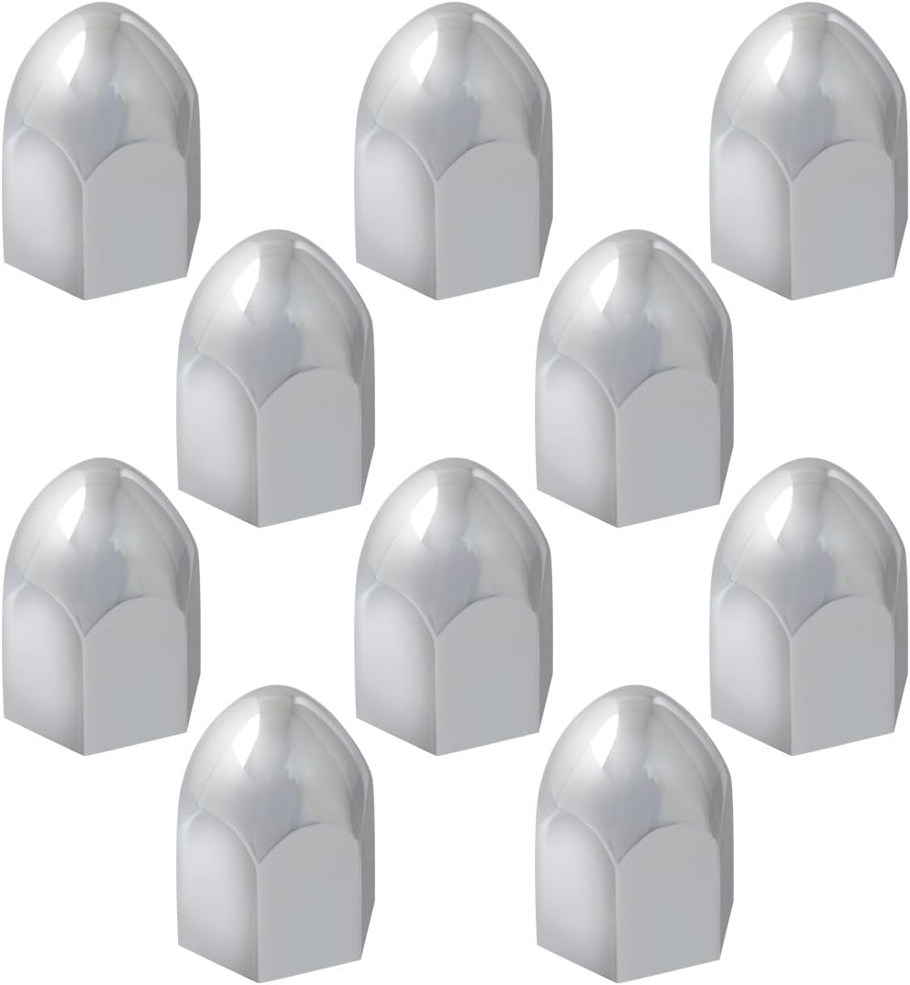 Grand General Bullet Chrome Plastic Push-On Lug Nut Cover Without Flange 15/16''  Height 2/1/4" (10 pcs) — SKU 10062SP-GG