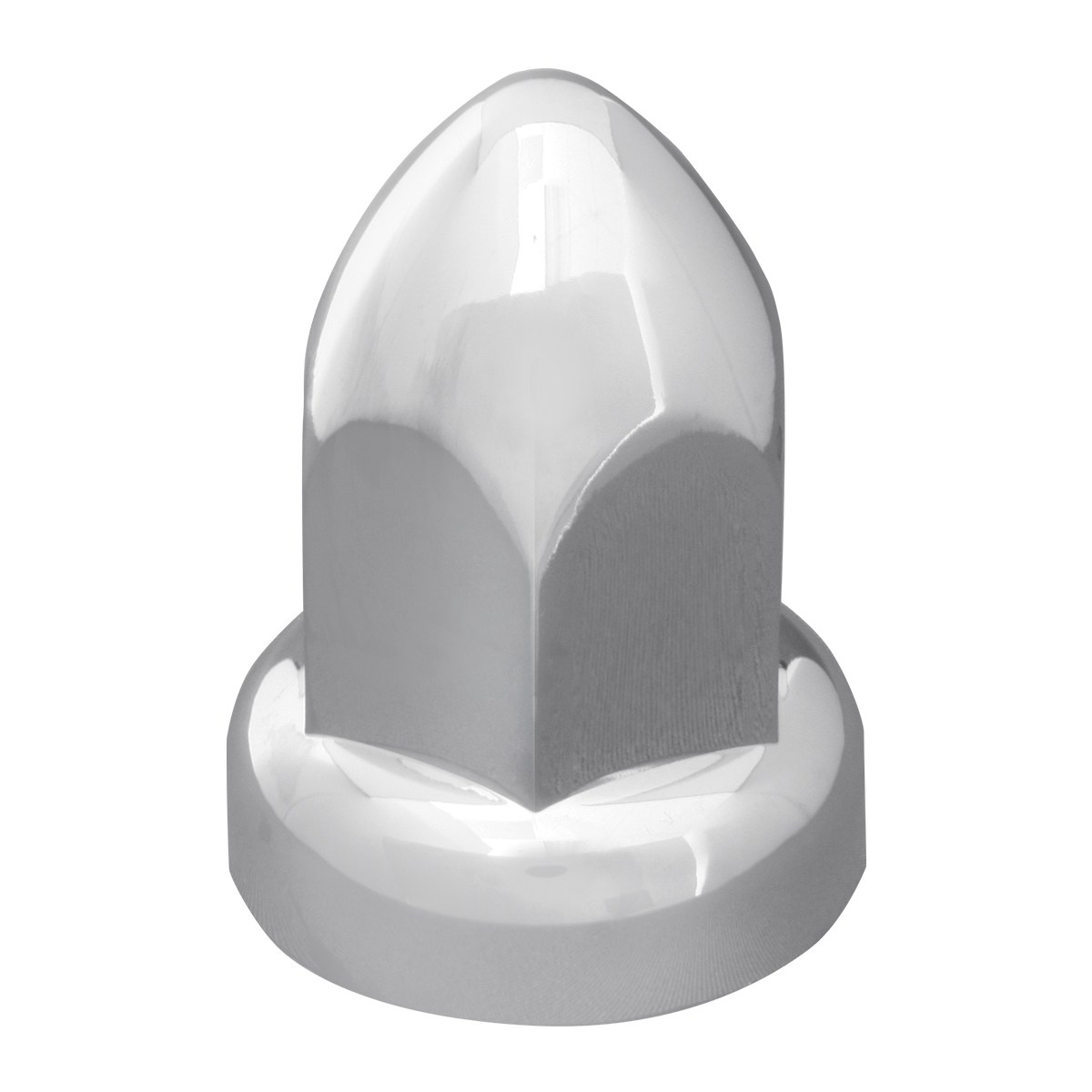 Bullet Chrome Plastic Push-On Lug Nut Cover 33mm	2-5/8" 9/16" tall flange — SKU 10274-GG