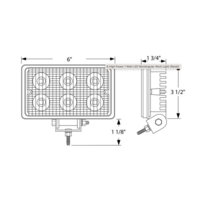 6 High Power 1 Watt LED Rectangular Work Light  thumbnail 5