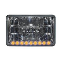 4"x 6" Halogen Headlight with 9 Amber LEDs thumbnail 1