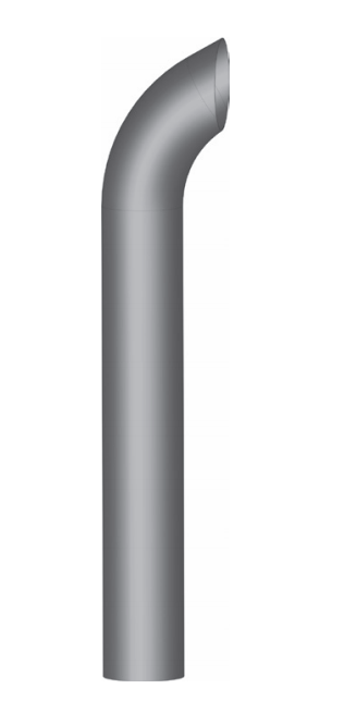 5" x 108" Curved Exhaust Tip with ID Bottom Chrome — SKU K5-108EXC